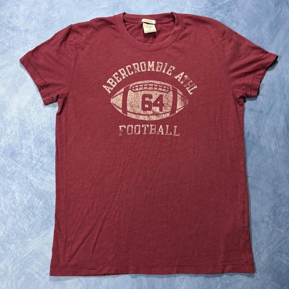 Abercrombie & Fitch burgundy football tee